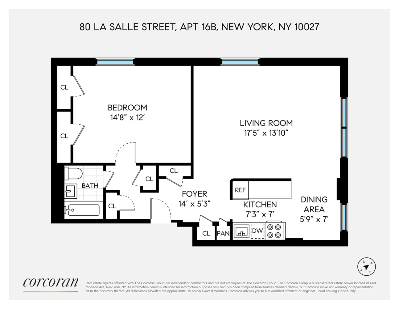 Floorplan for 80 La Salle Street, 16B