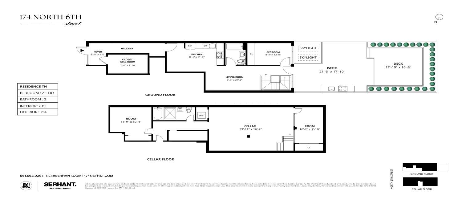 Floorplan for 174 North 6th Street, TH