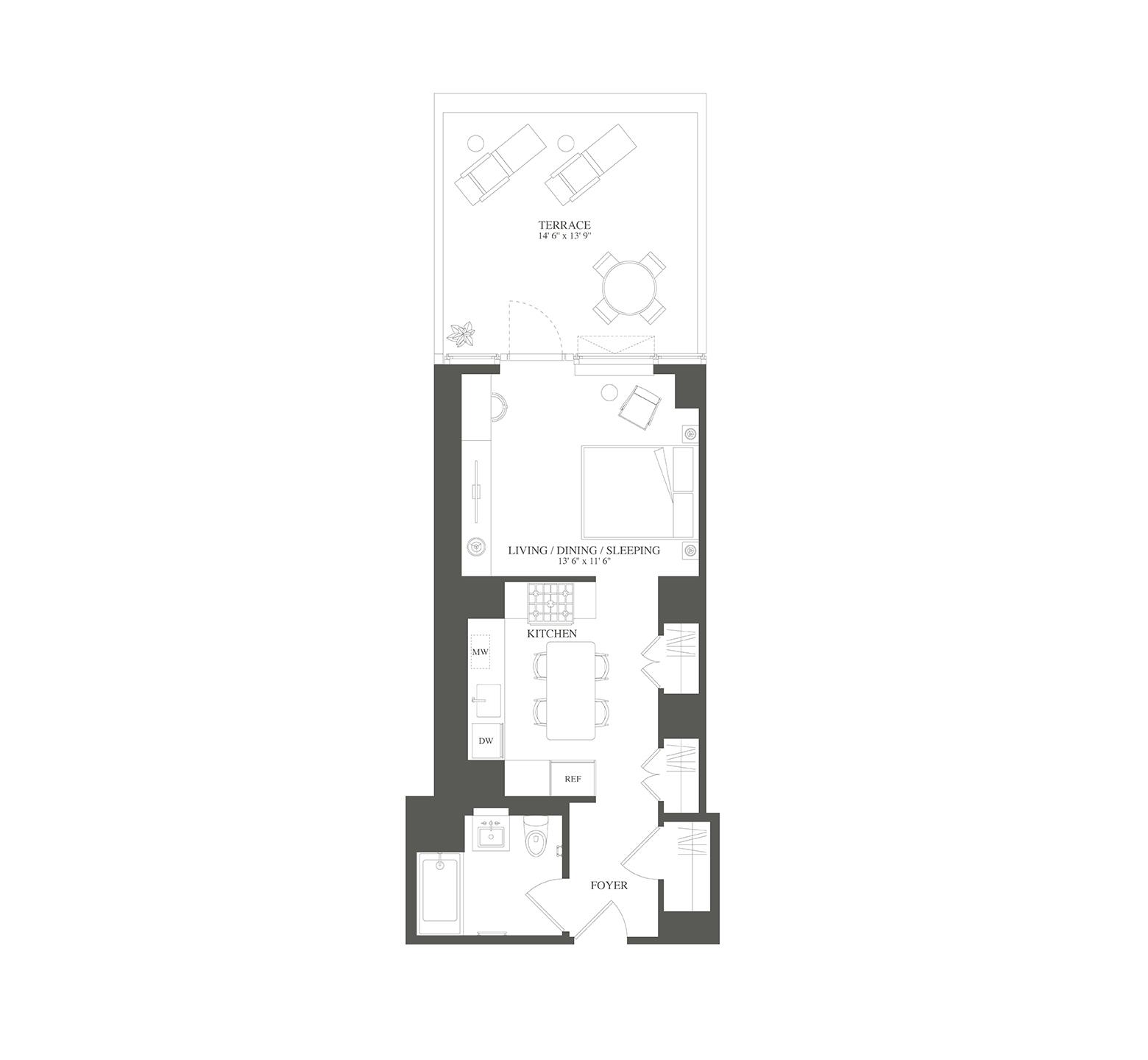 Floorplan for 3 Court Square, 521