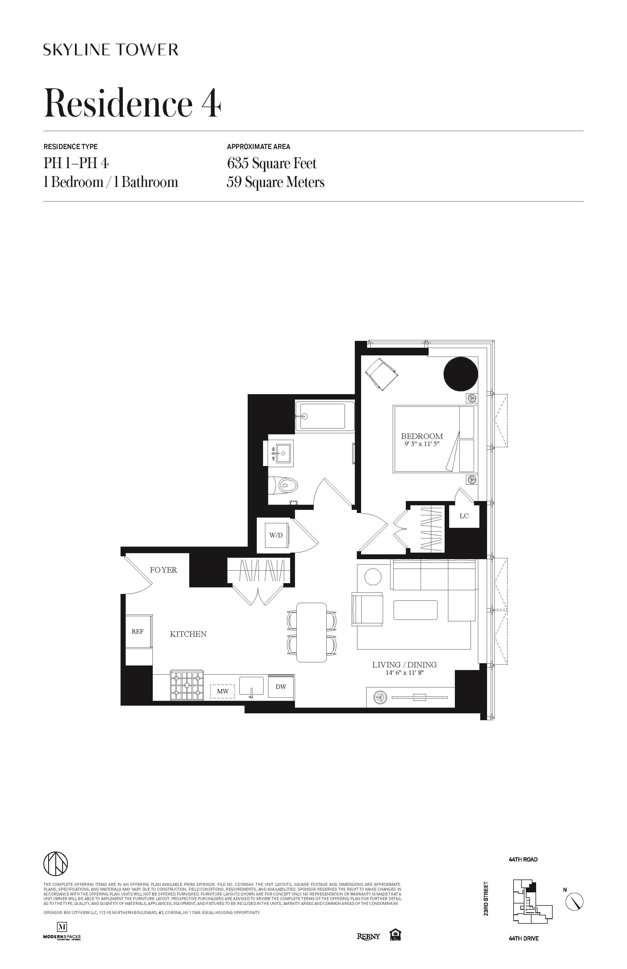 Floorplan for 3 Court Square, PH-304