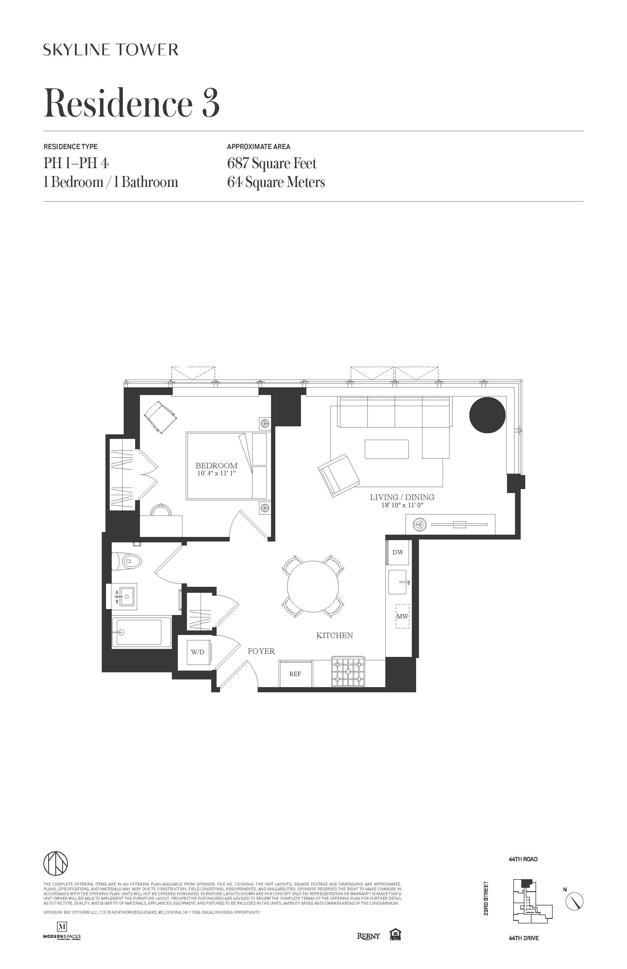 Floorplan for 3 Court Square, PH-303