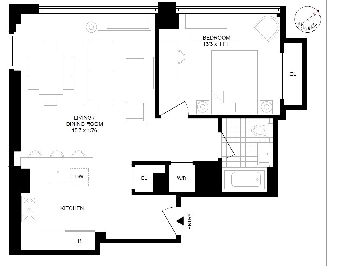 Floorplan for 385 1st Avenue, 5H