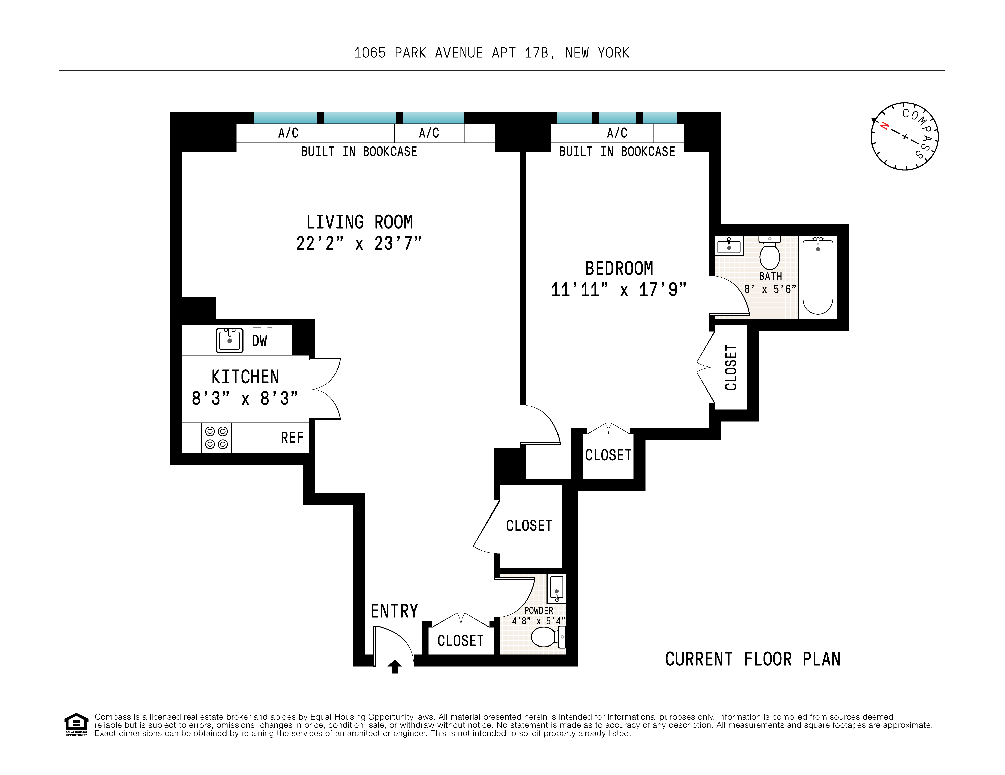 Floorplan for 1065 Park Avenue, 17B