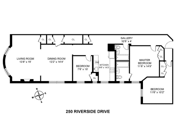 Floorplan for 250 Riverside Drive, 33