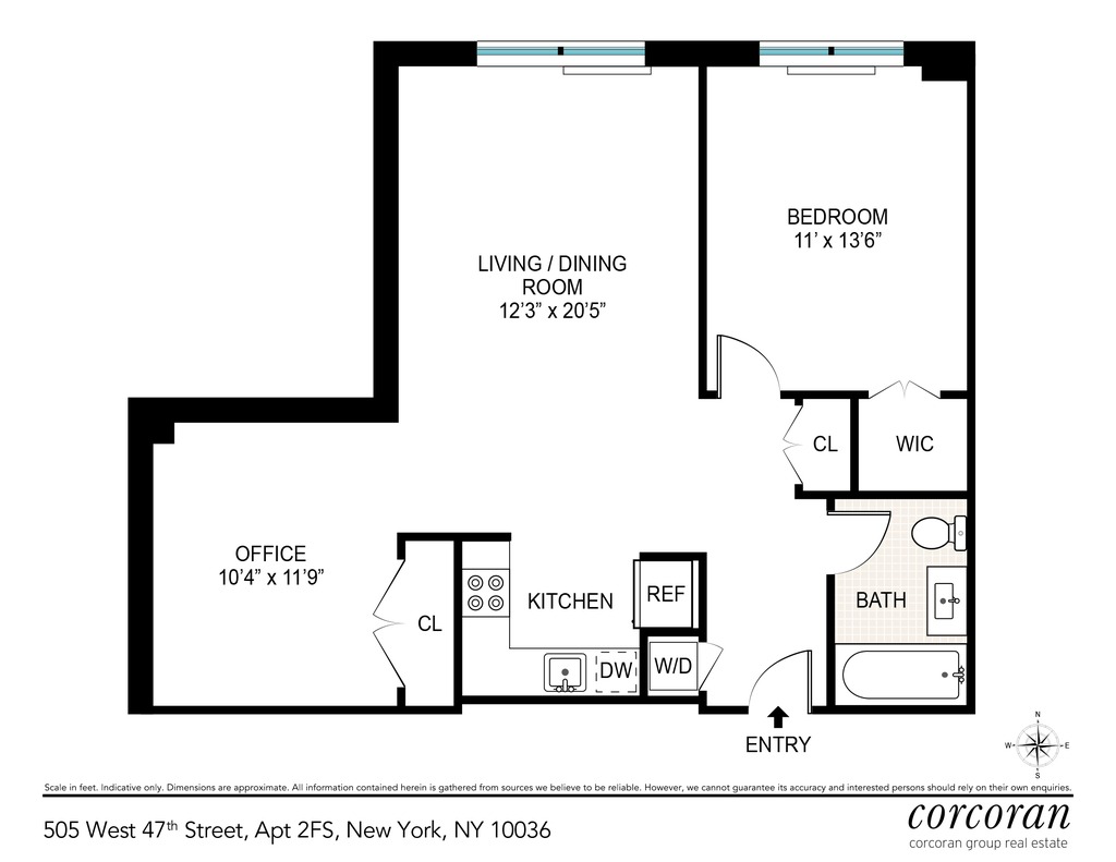 Floorplan for 505 West 47th Street, 2FS