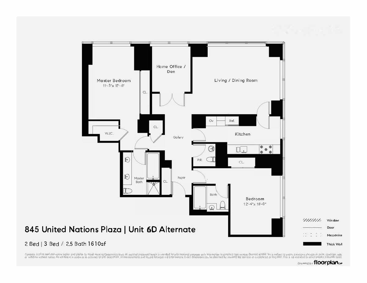 Floorplan for 845 United Nations Plaza, 6-D