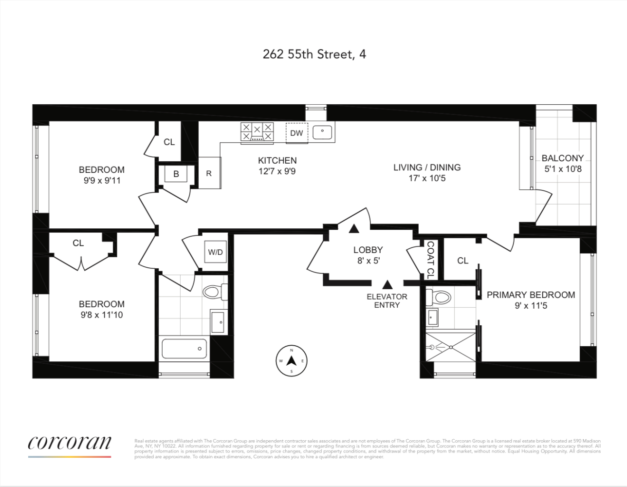 Floorplan for 262 55th Street, 4