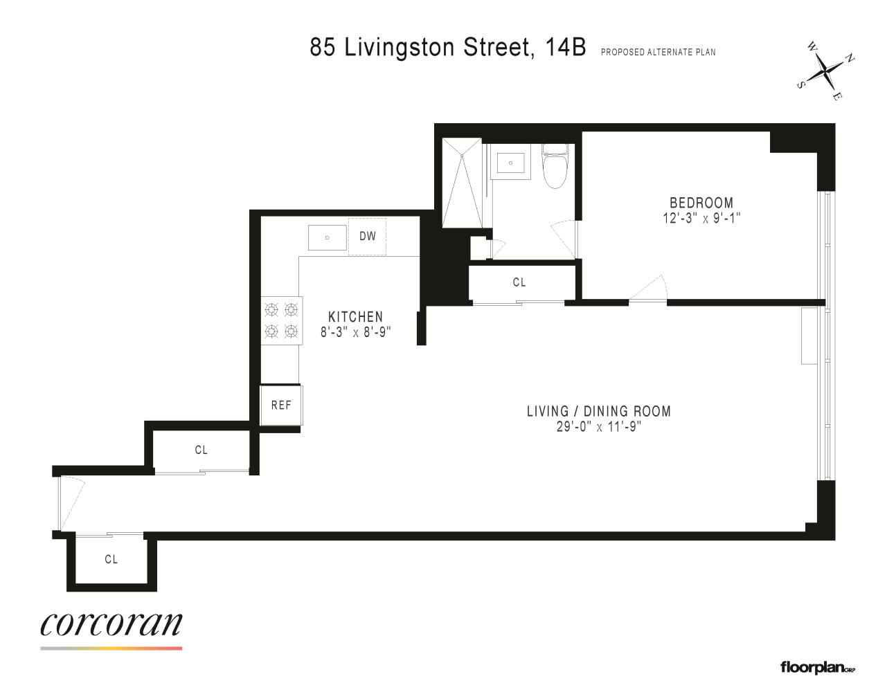 Floorplan for 85 Livingston Street, 14B