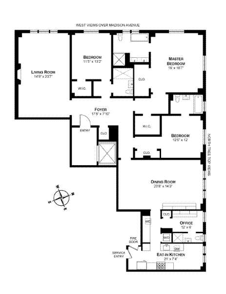 Floorplan for 40 East 66th Street, 4B