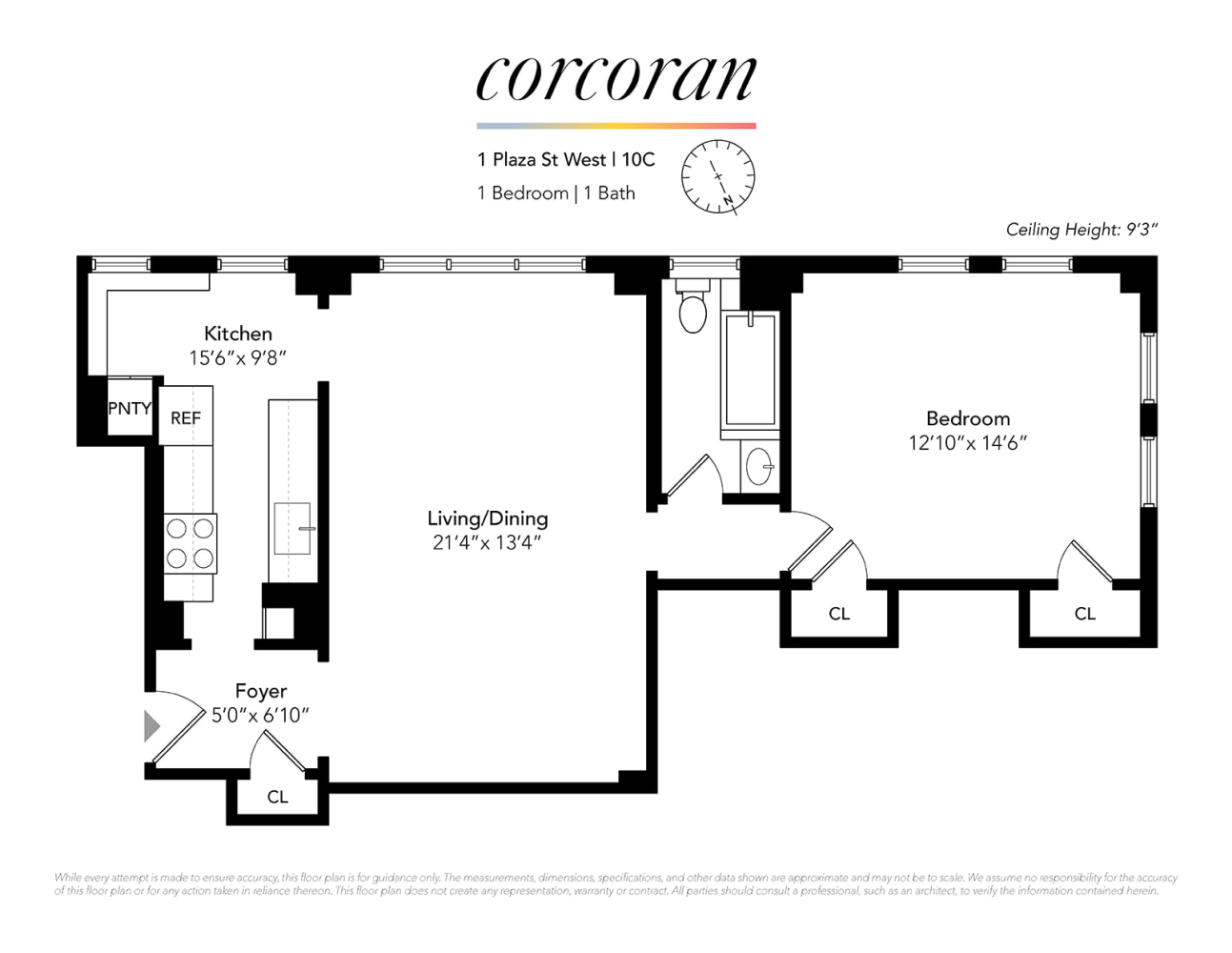 Floorplan for 1 Plaza Street, 10C