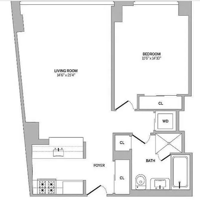 Floorplan for 100 Riverside Boulevard, 6B