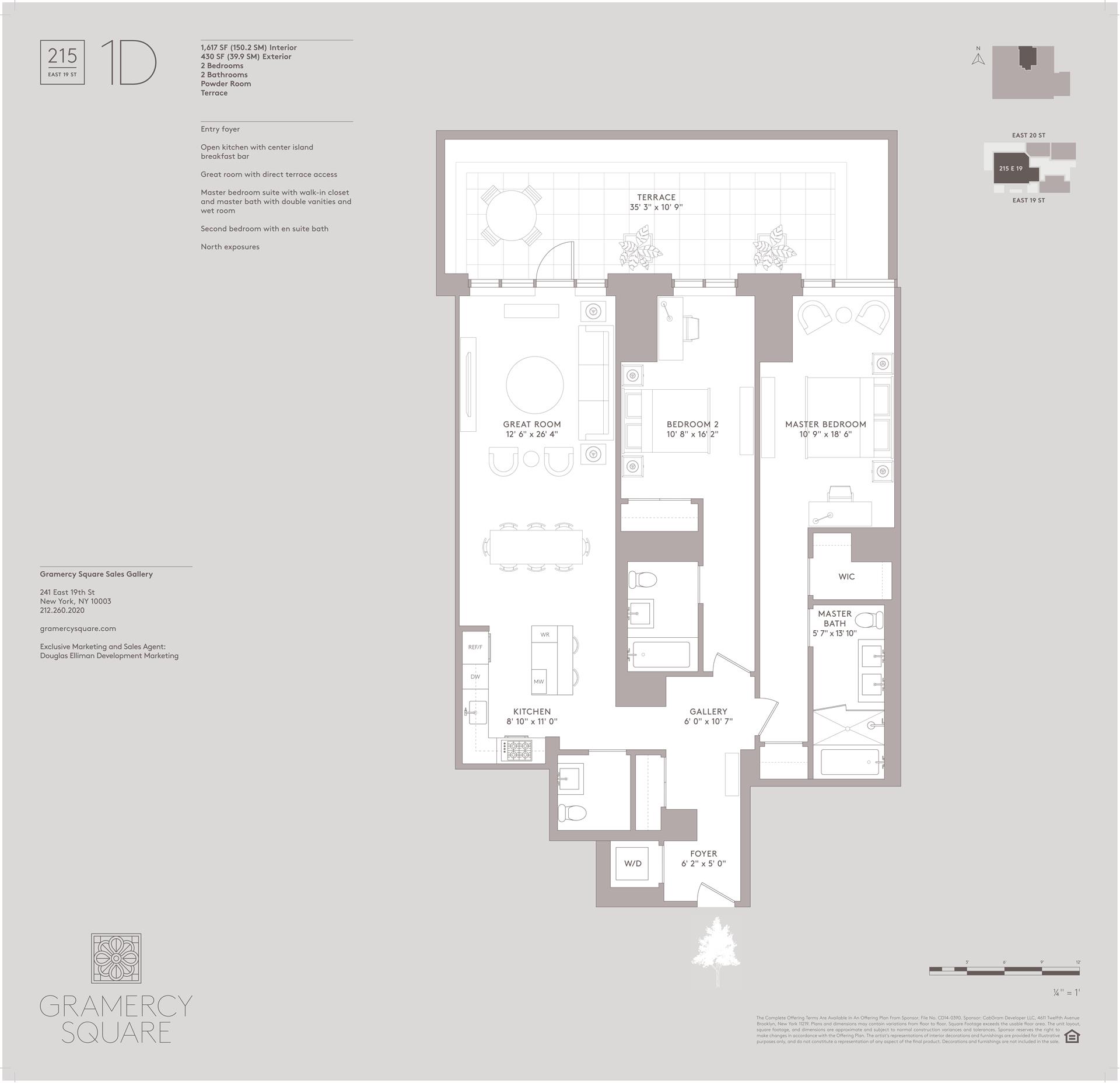 Floorplan for 215 East 19th Street, 1D