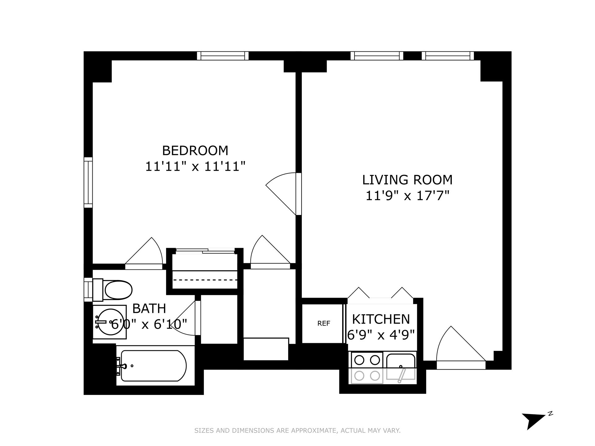 Floorplan for 25 Tudor City Place, 1605