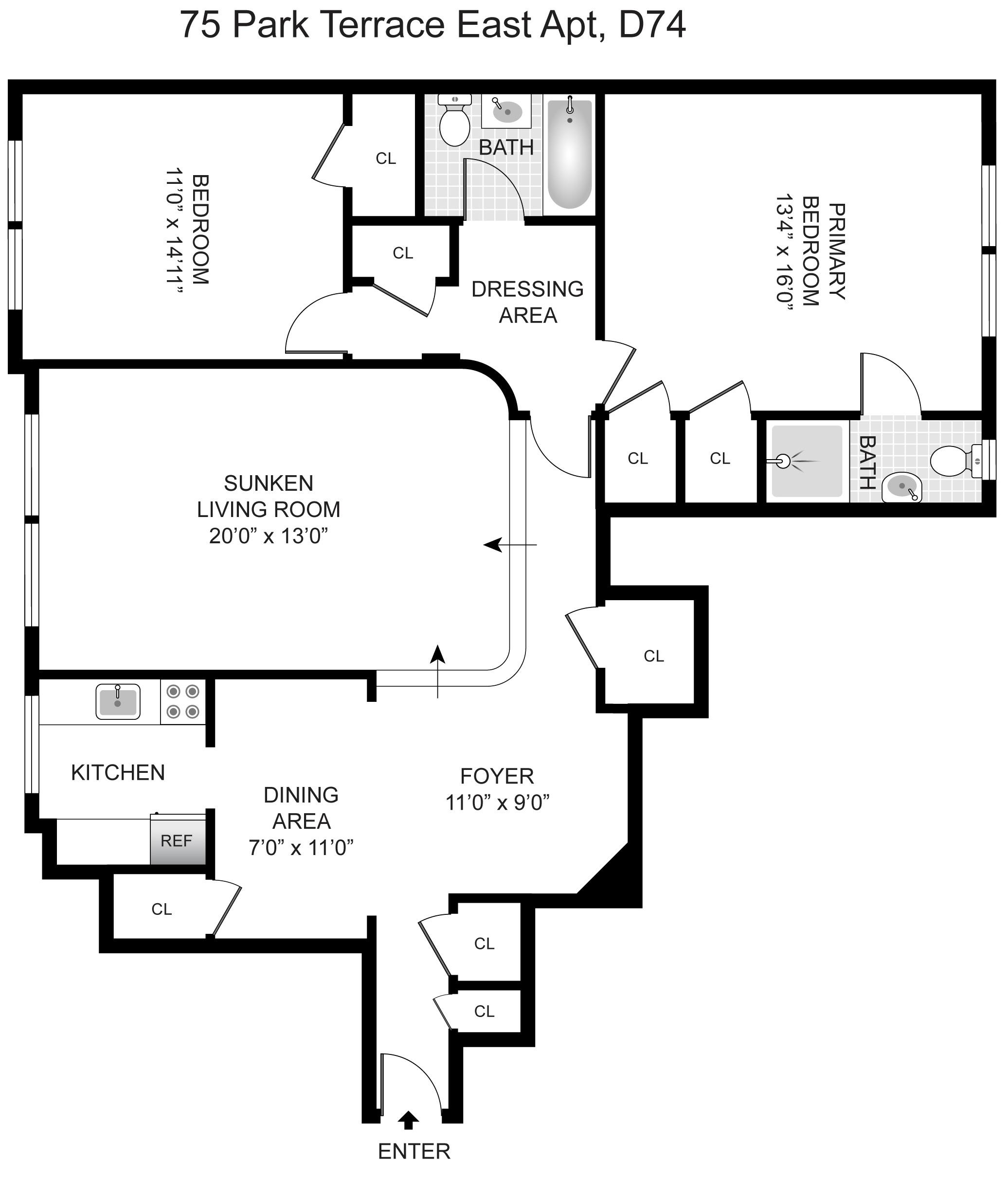 Floorplan for 75 Park Terrace, D-74