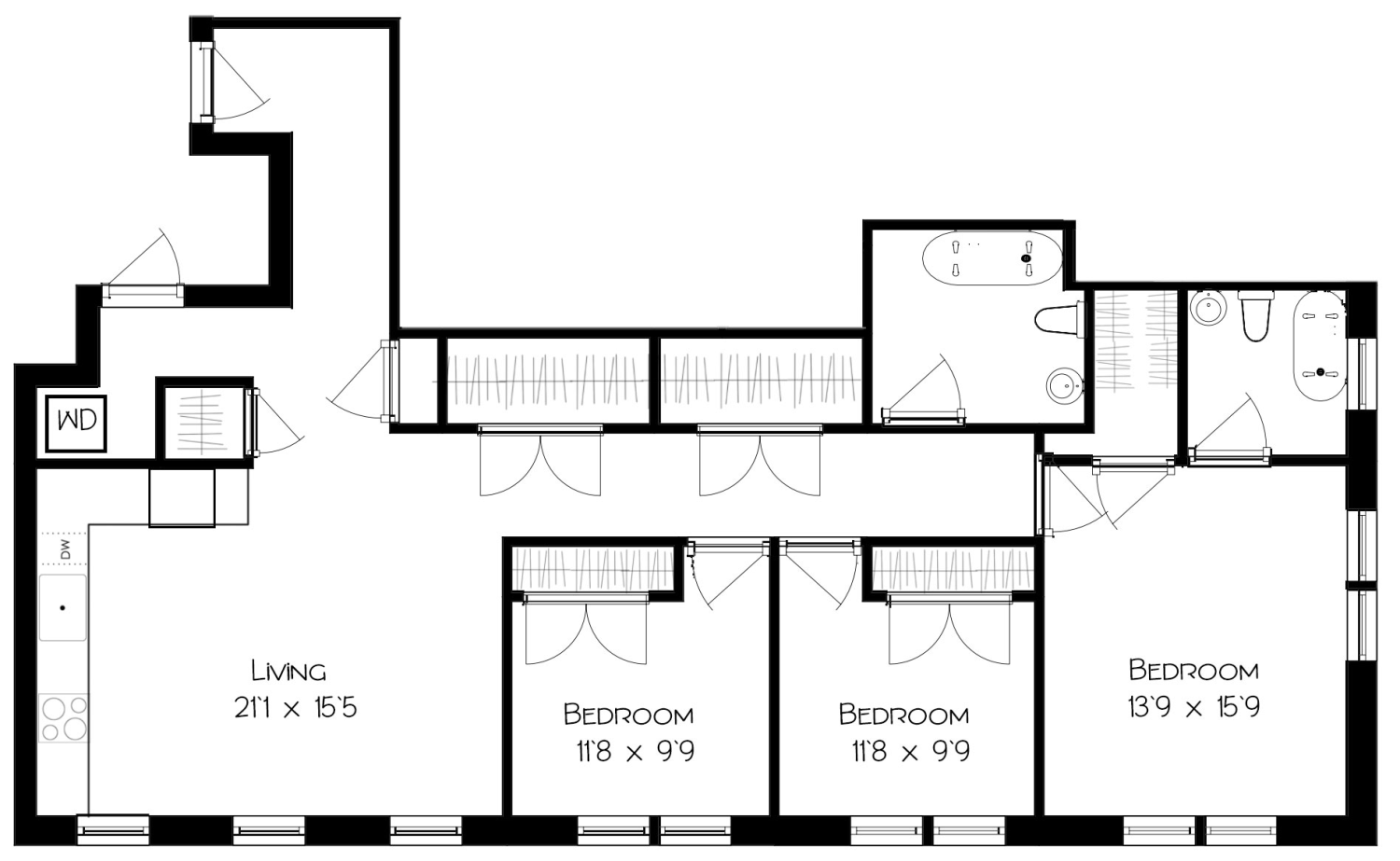 Floorplan for 697 West End Avenue, 8H