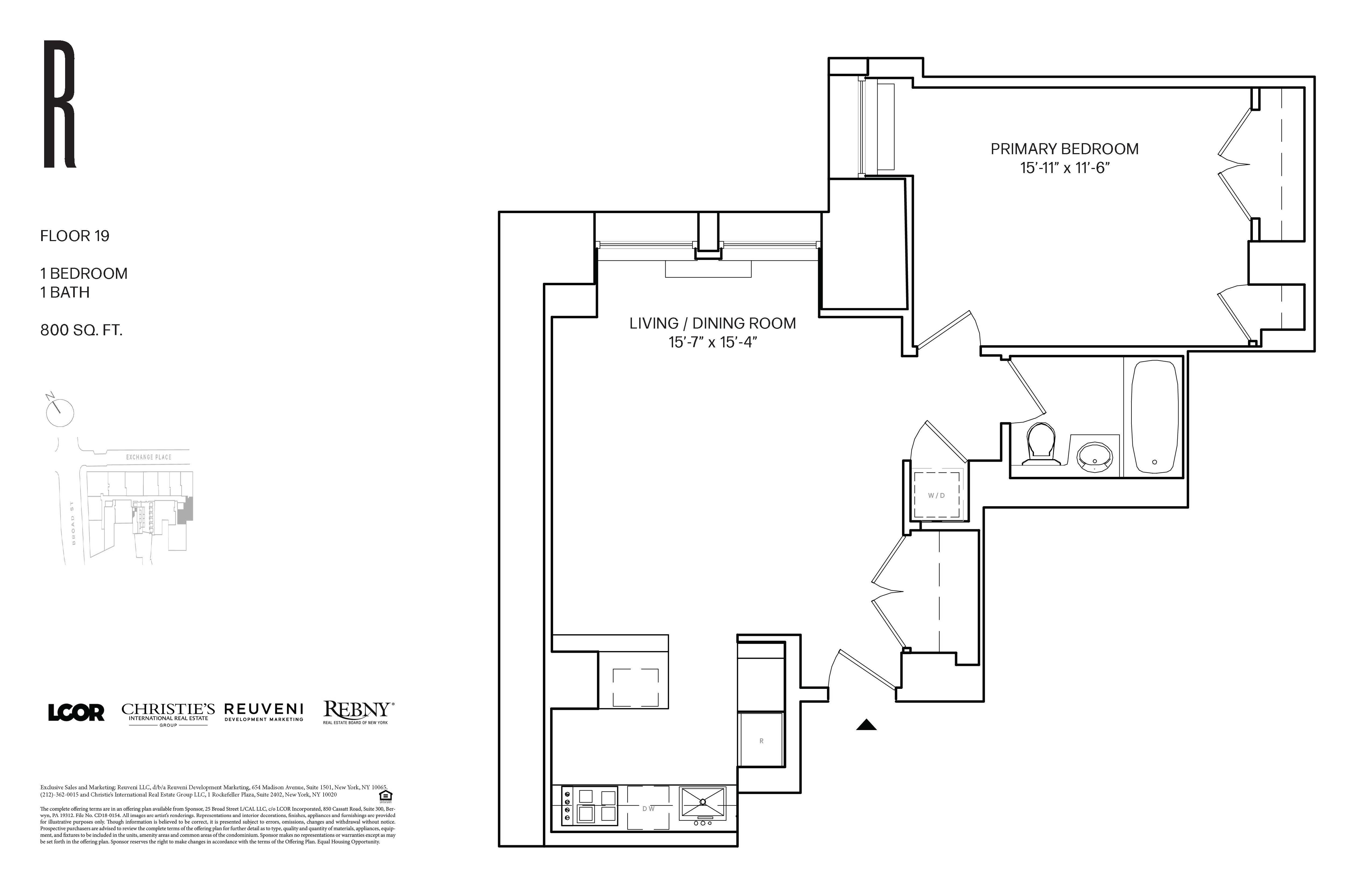 Floorplan for 25 Broad Street, 19-R