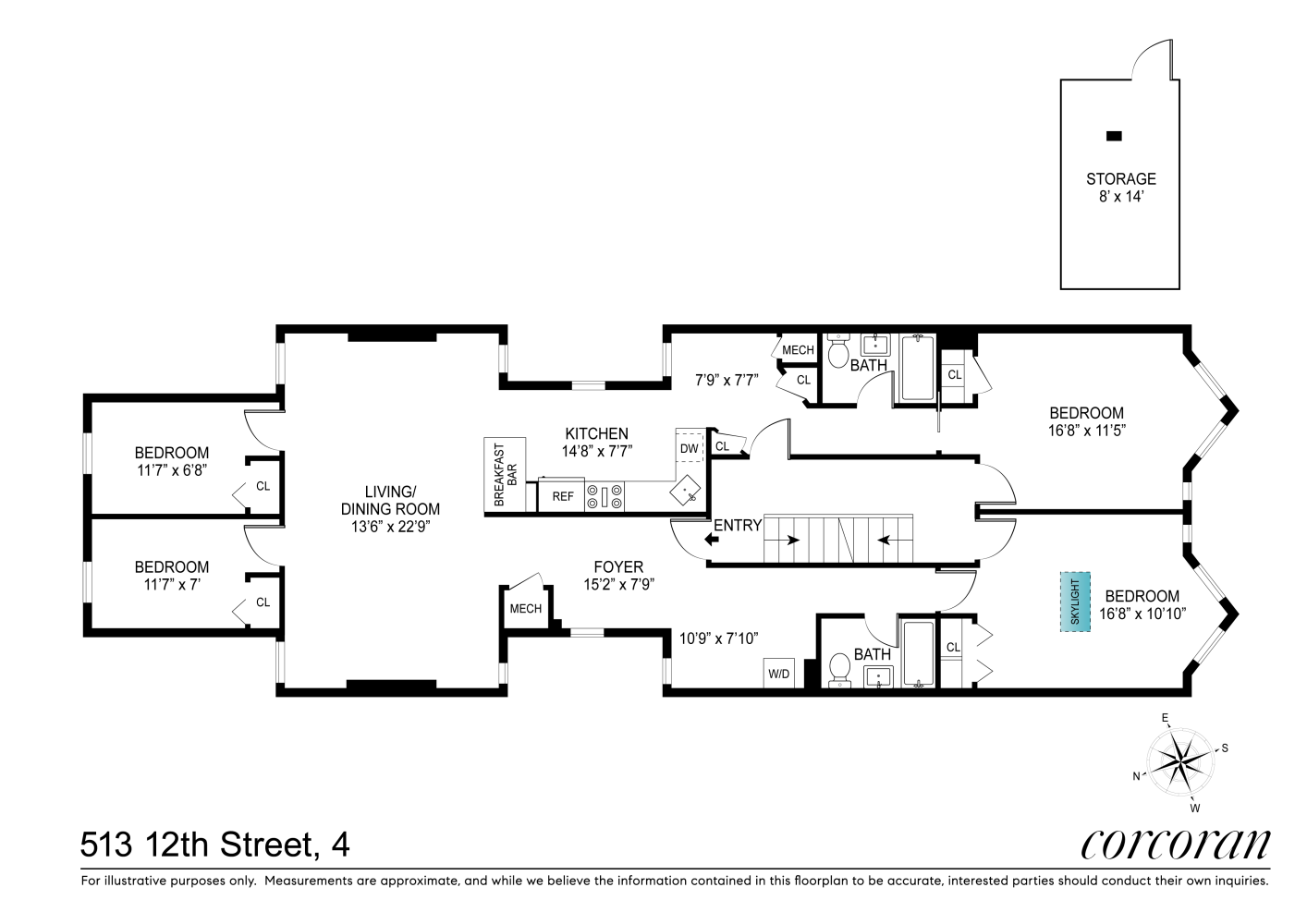 Floorplan for 513 12th Street, 4