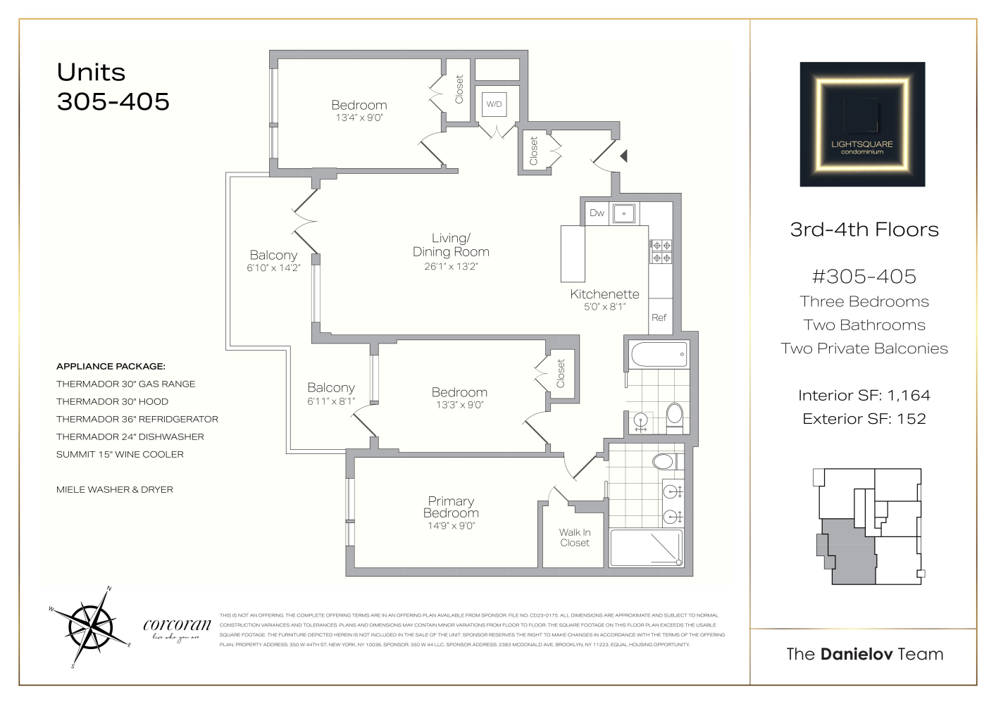 Floorplan for 350 West 44th Street, 405