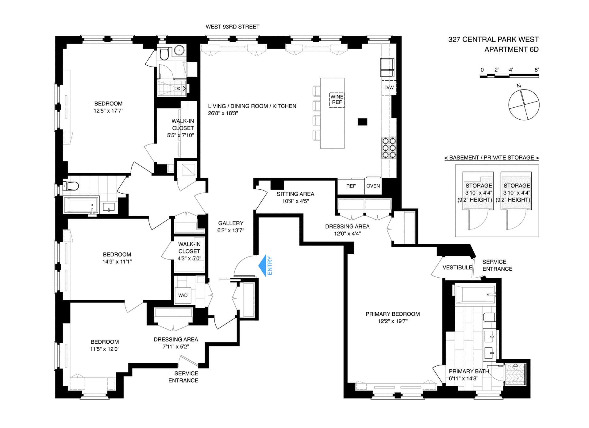 Floorplan for 327 Central Park, 6CD