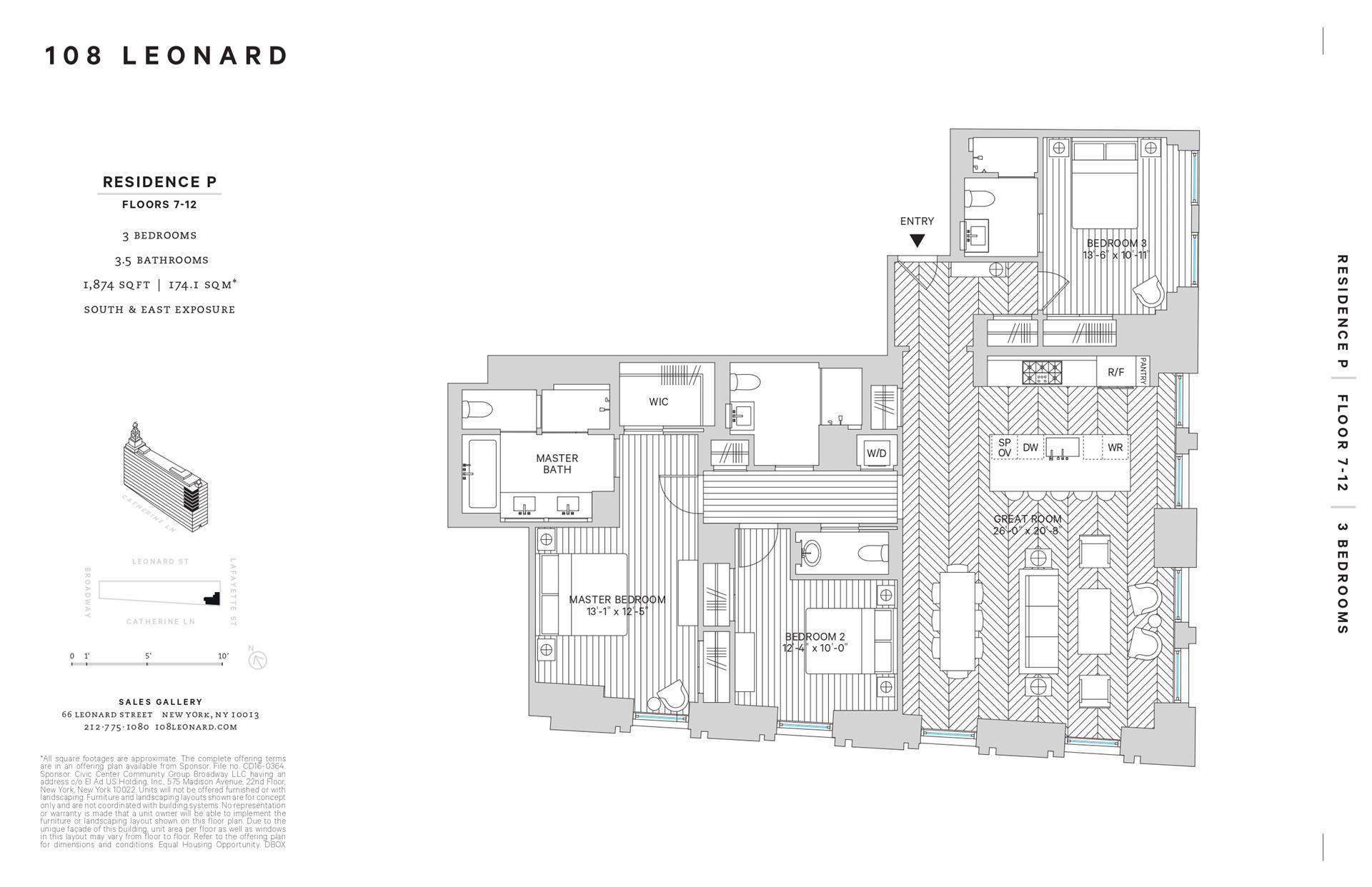 Floorplan for 108 Leonard Street, 8P