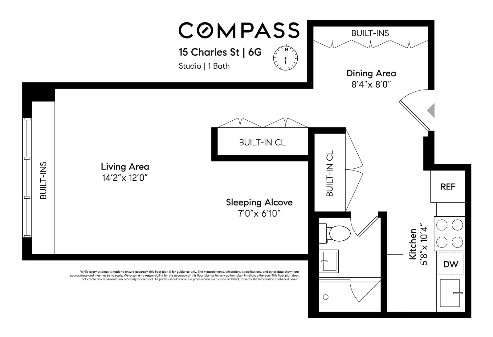 Floorplan for 15 Charles Street, 6G