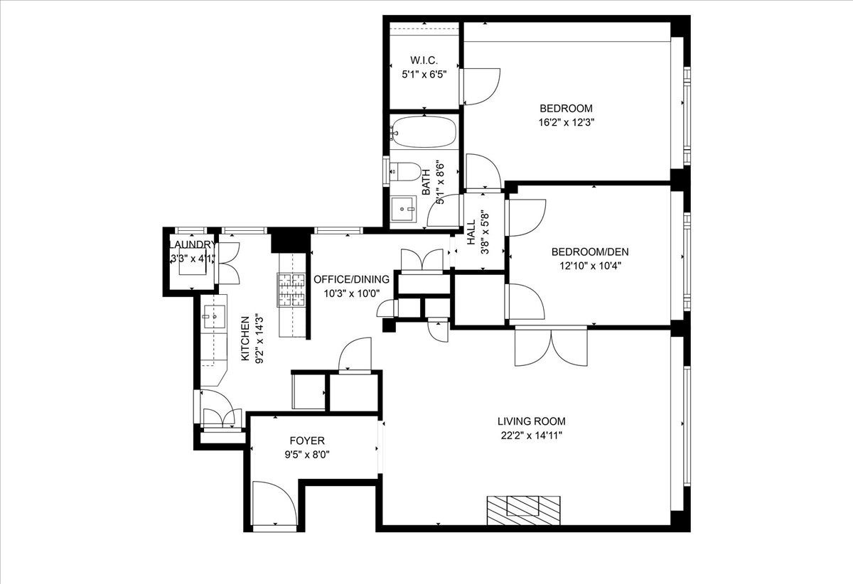 Floorplan for 345 East 57th Street, 15B