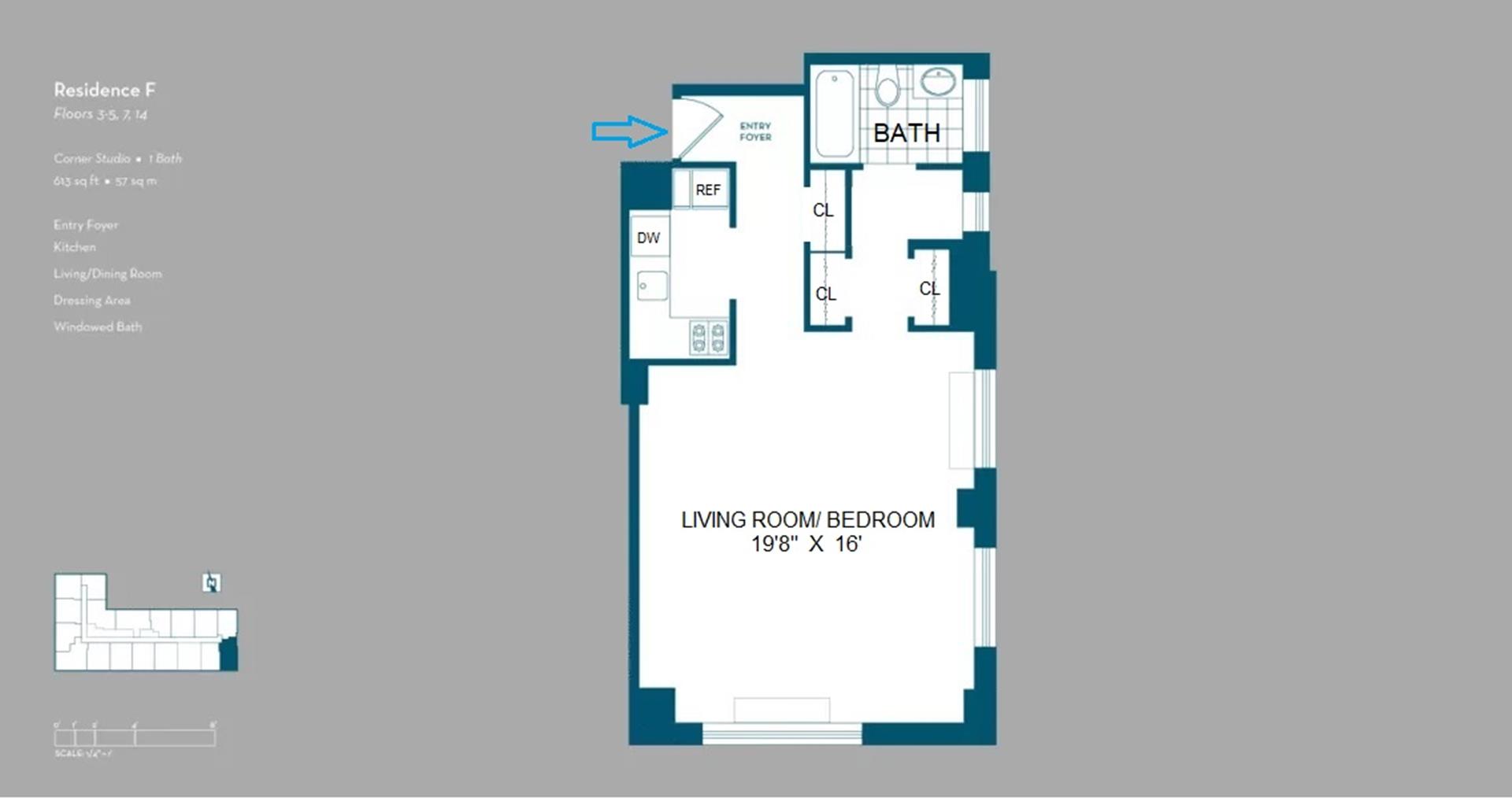 Floorplan for 225 Rector Place, 4F