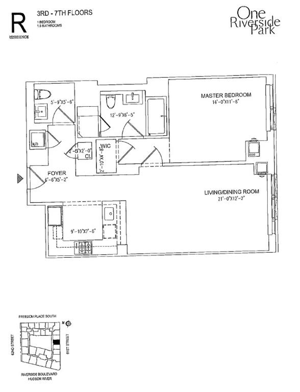 Floorplan for 50 Riverside Boulevard, 4-R