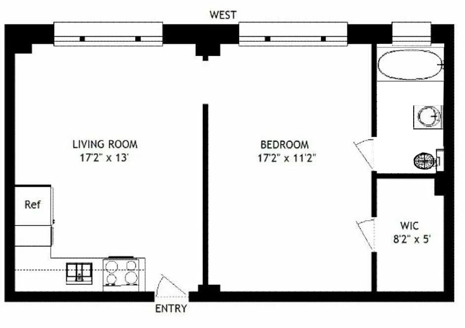 Floorplan for 170 West 74th Street, 307