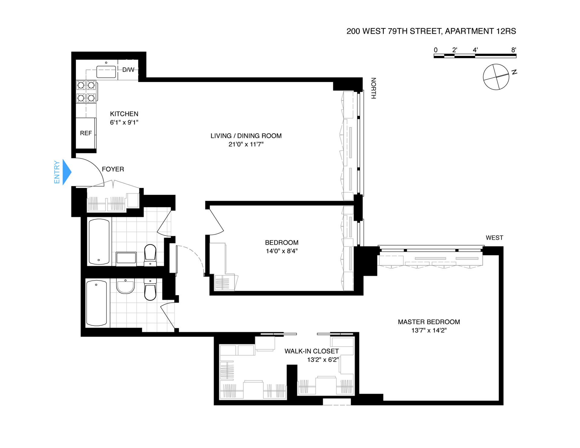 Floorplan for 200 West 79th Street, 12RS