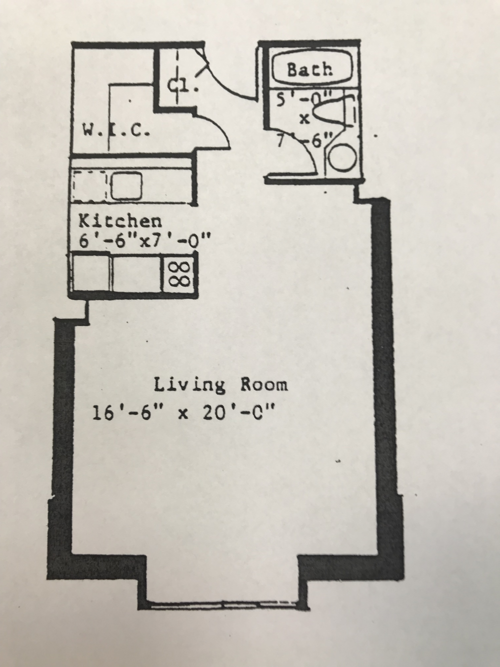 Floorplan for 447 West 45th Street, 4C