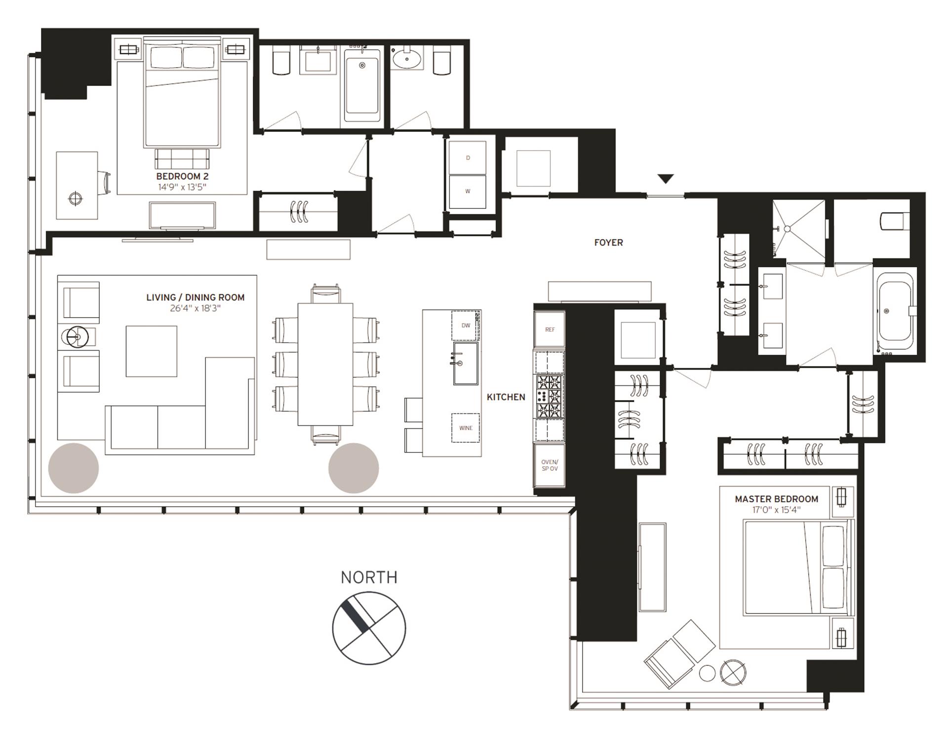 Floorplan for 157 West 57th Street, 38C