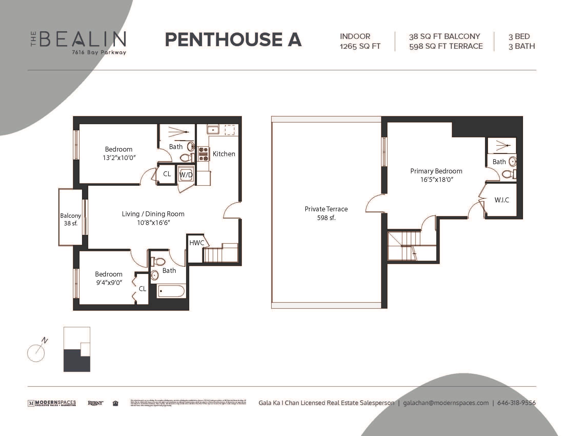 Floorplan for 7616 Bay Parkway, PH-A