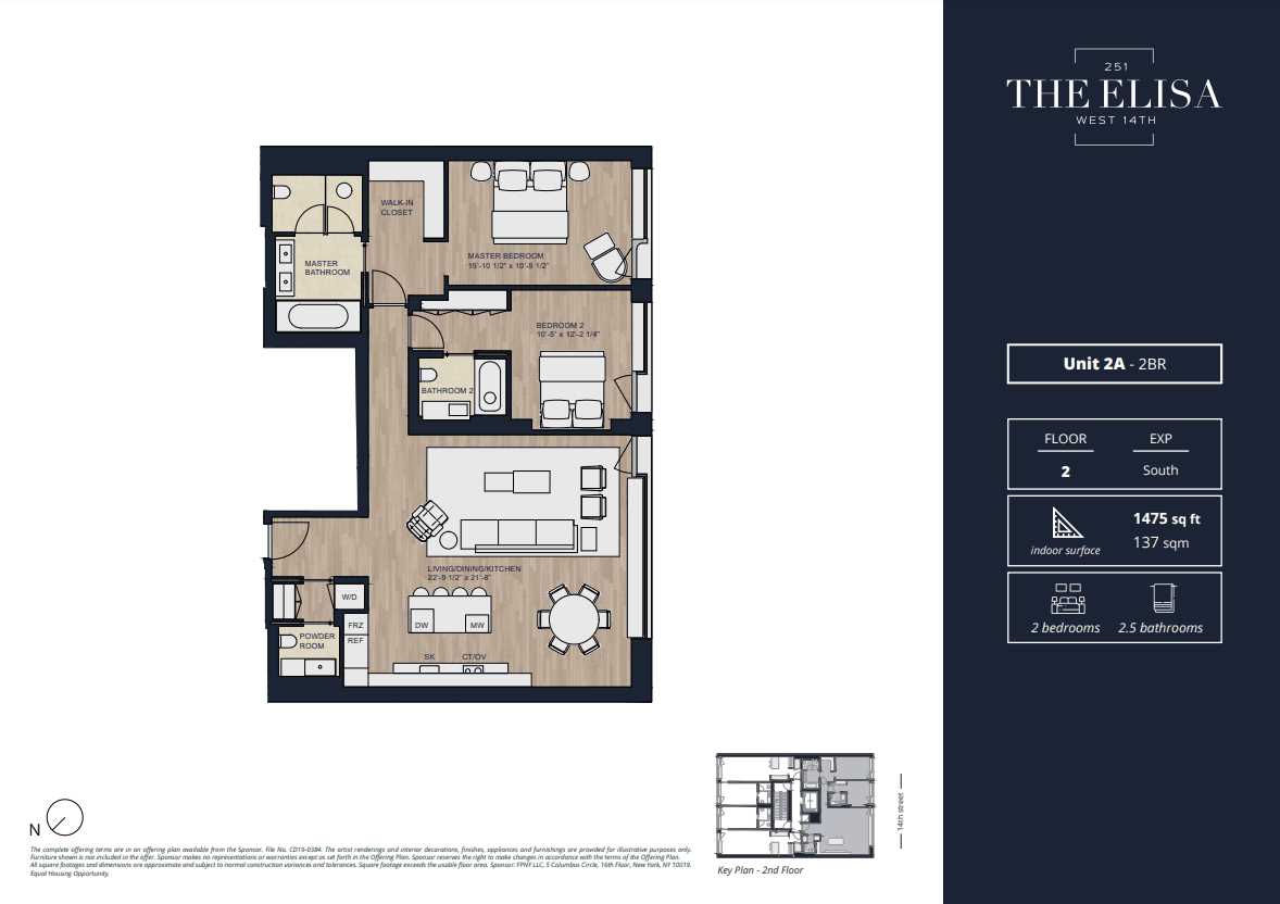 Floorplan for 251 West 14th Street, 2-A