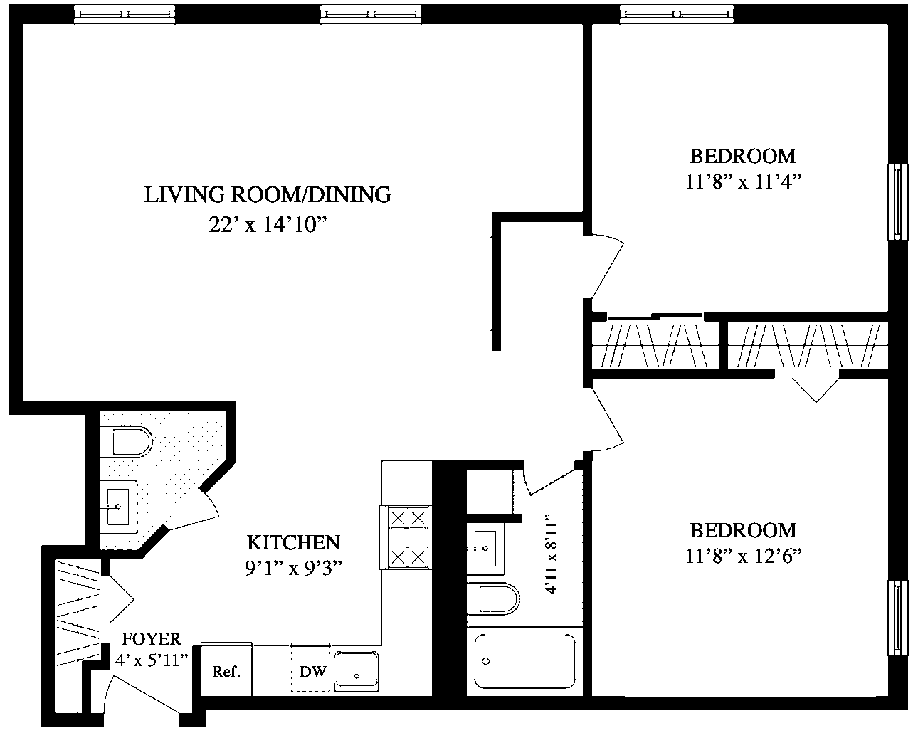 Floorplan for 604 Riverside Drive, 4E