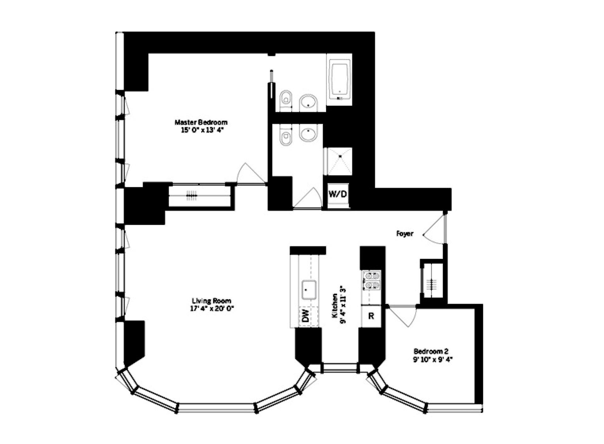 Floorplan for 50 United Nations Plaza, 10C