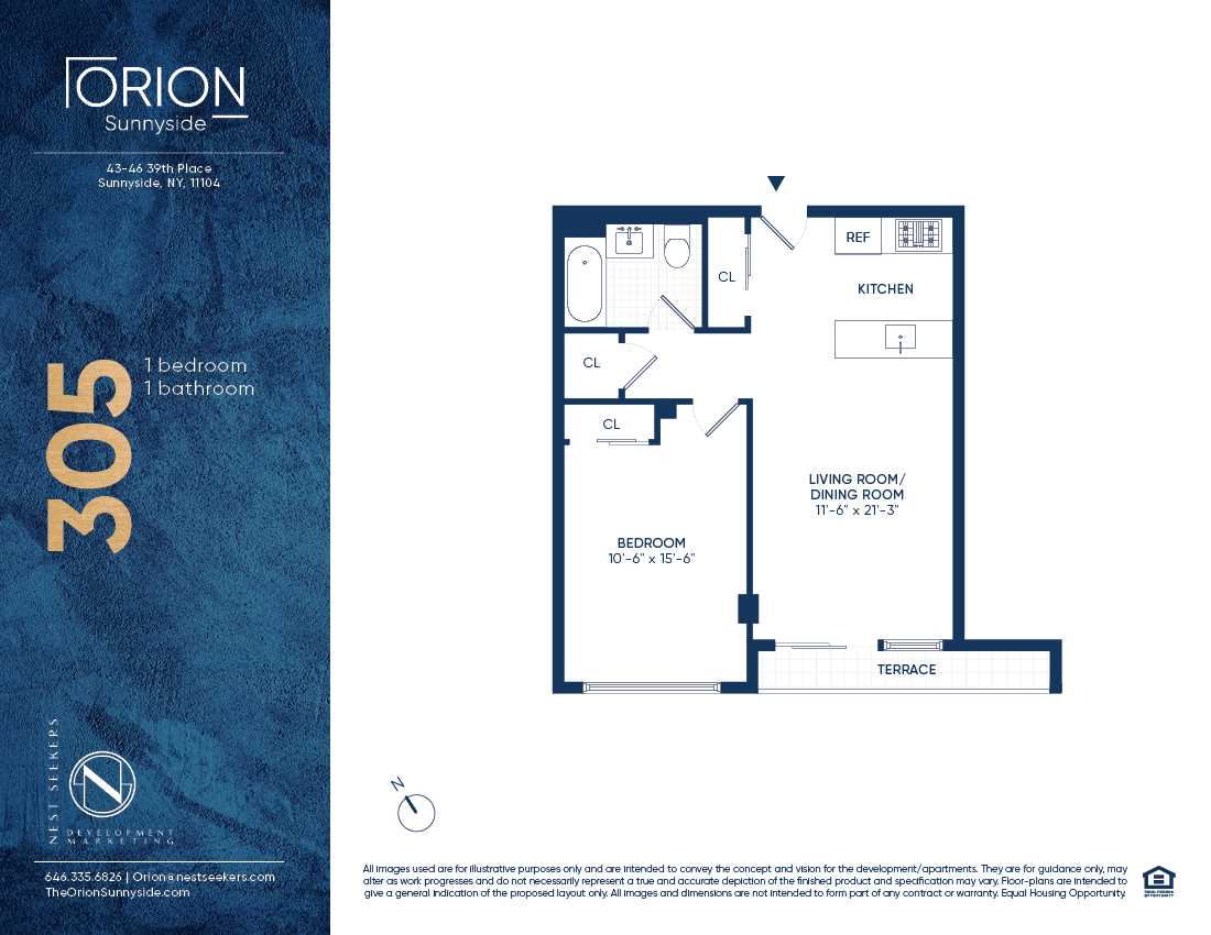 Floorplan for 43-46 39th Place, 305