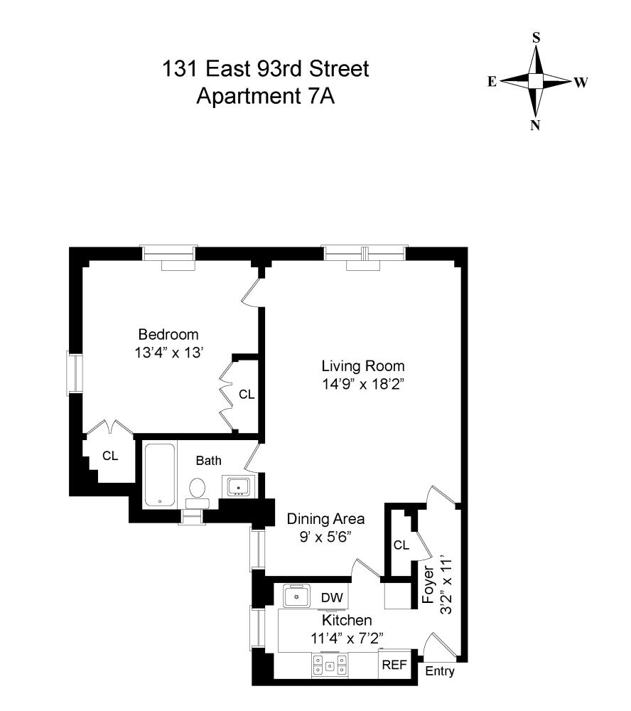 Floorplan for 131 East 93rd Street, 7A