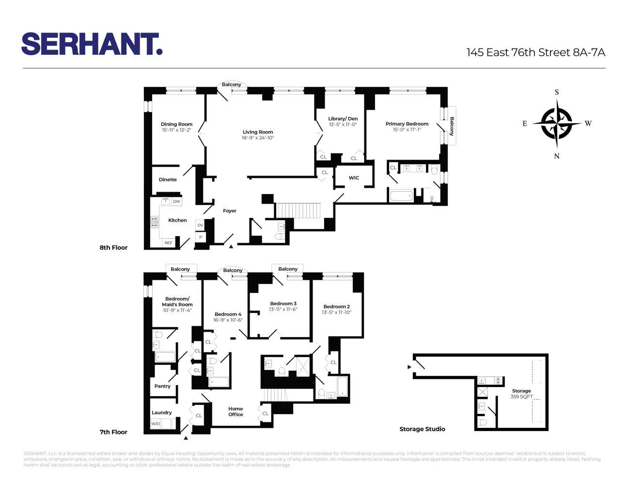 Floorplan for 145 East 76th Street, 8A/7A