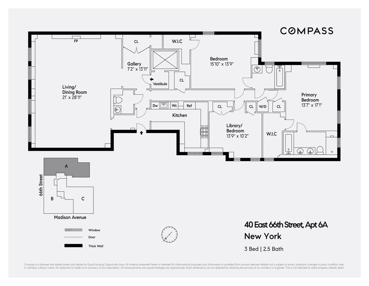 Floorplan for 40 East 66th Street, 6A