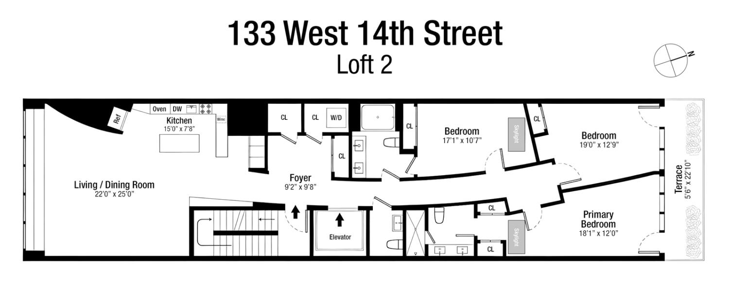 Floorplan for 133 West 14th Street, 2