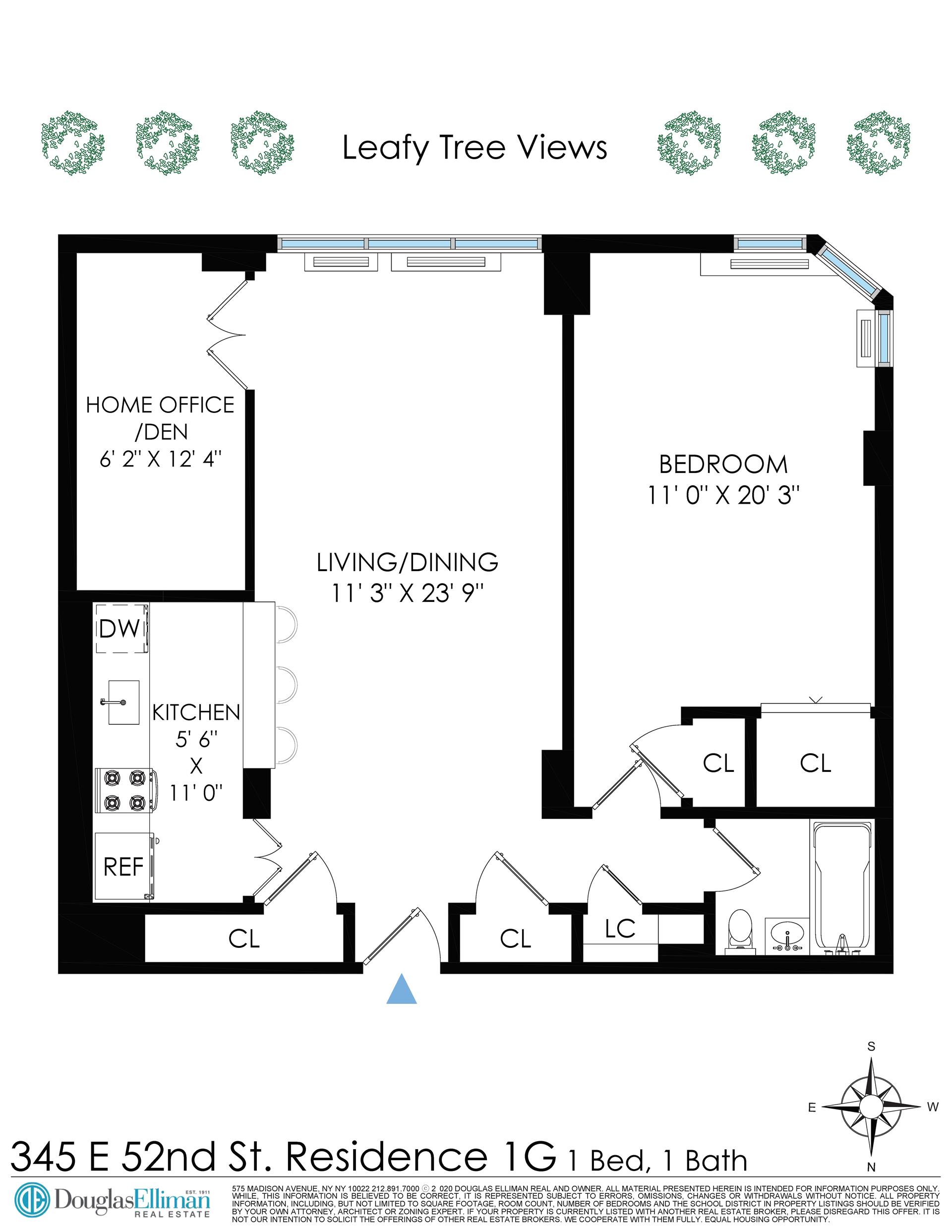 Floorplan for 345 East 52nd Street, 1G