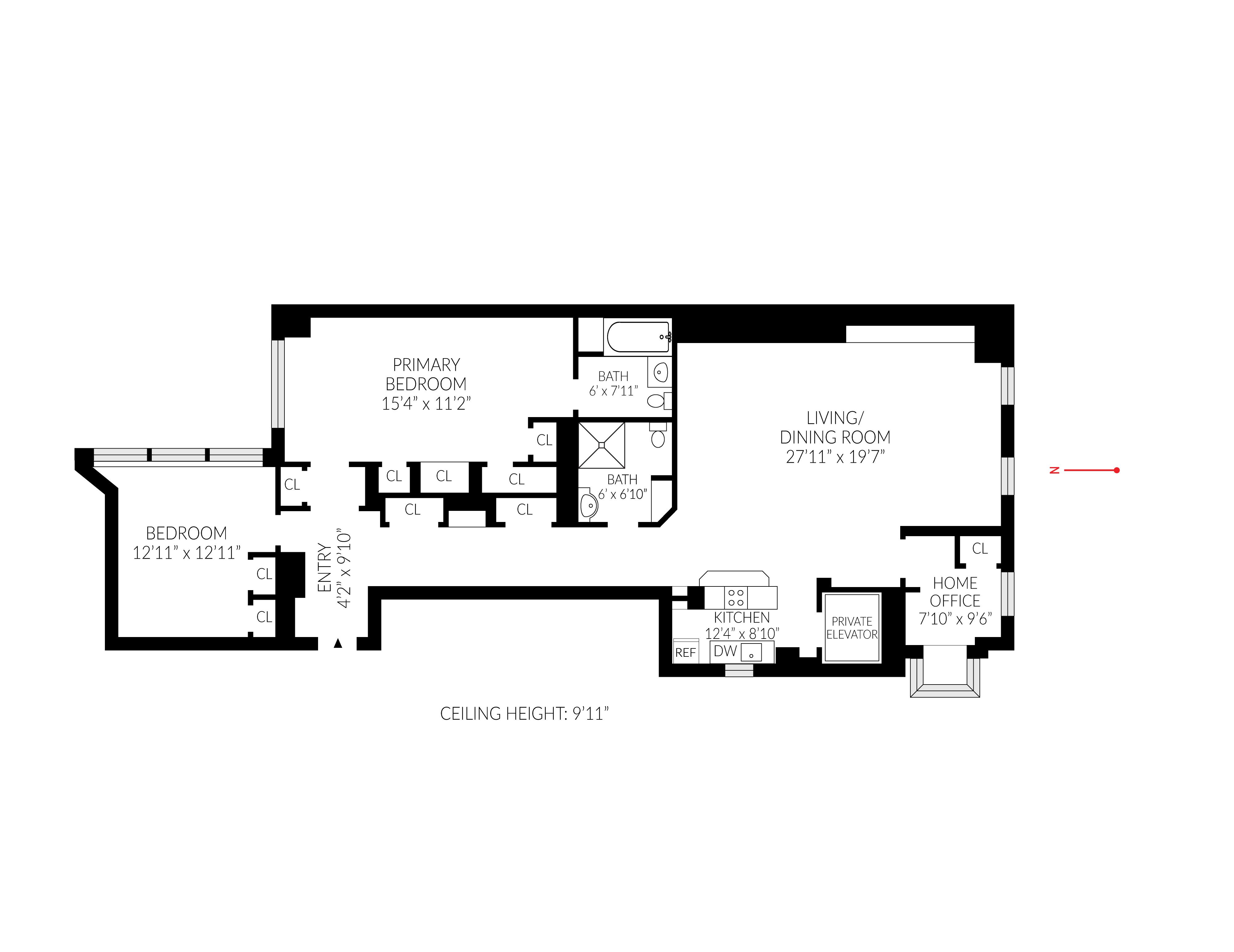 Floorplan for 176 Broadway, 12-E