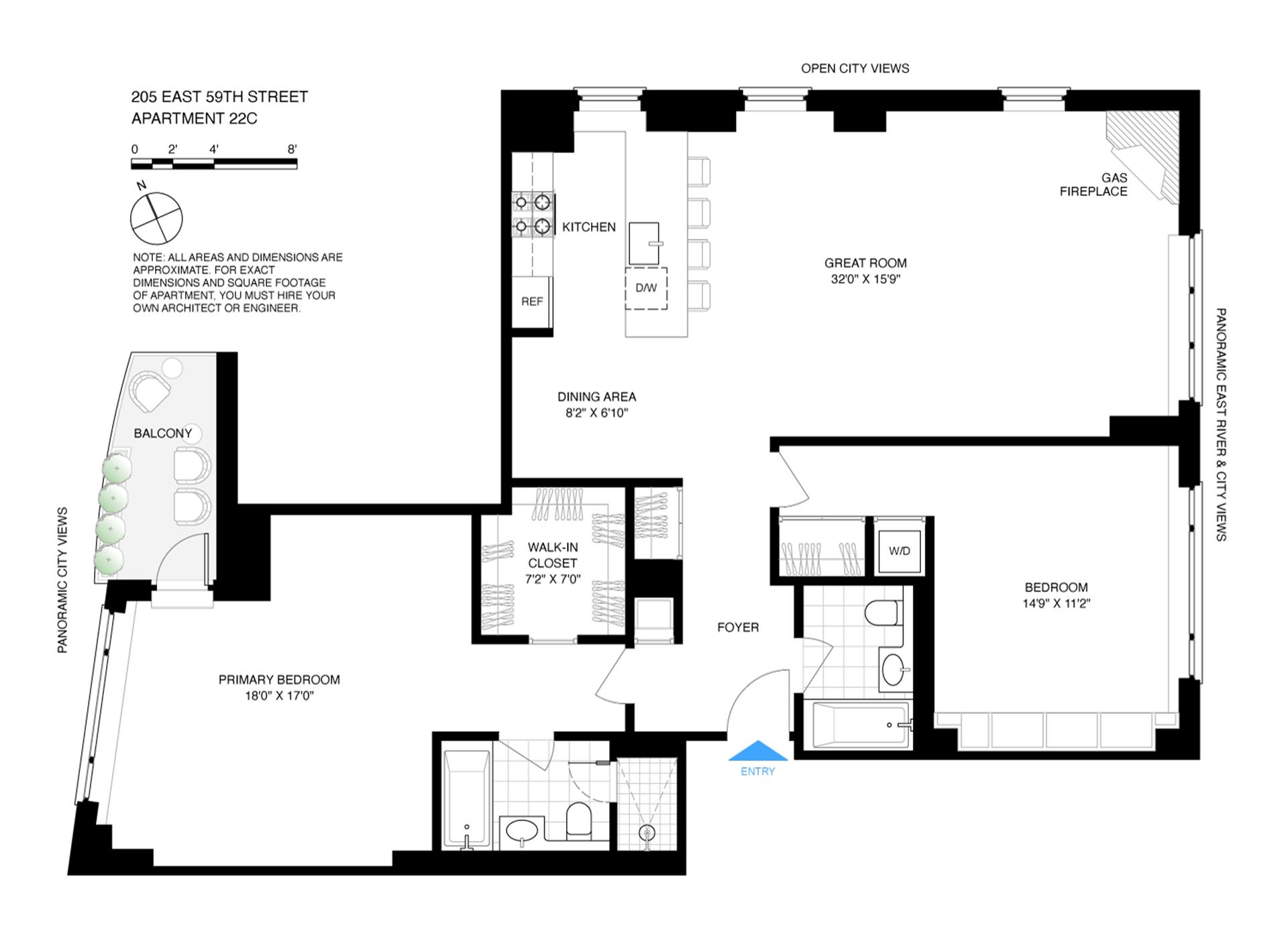 Floorplan for 205 East 59th Street, 22C