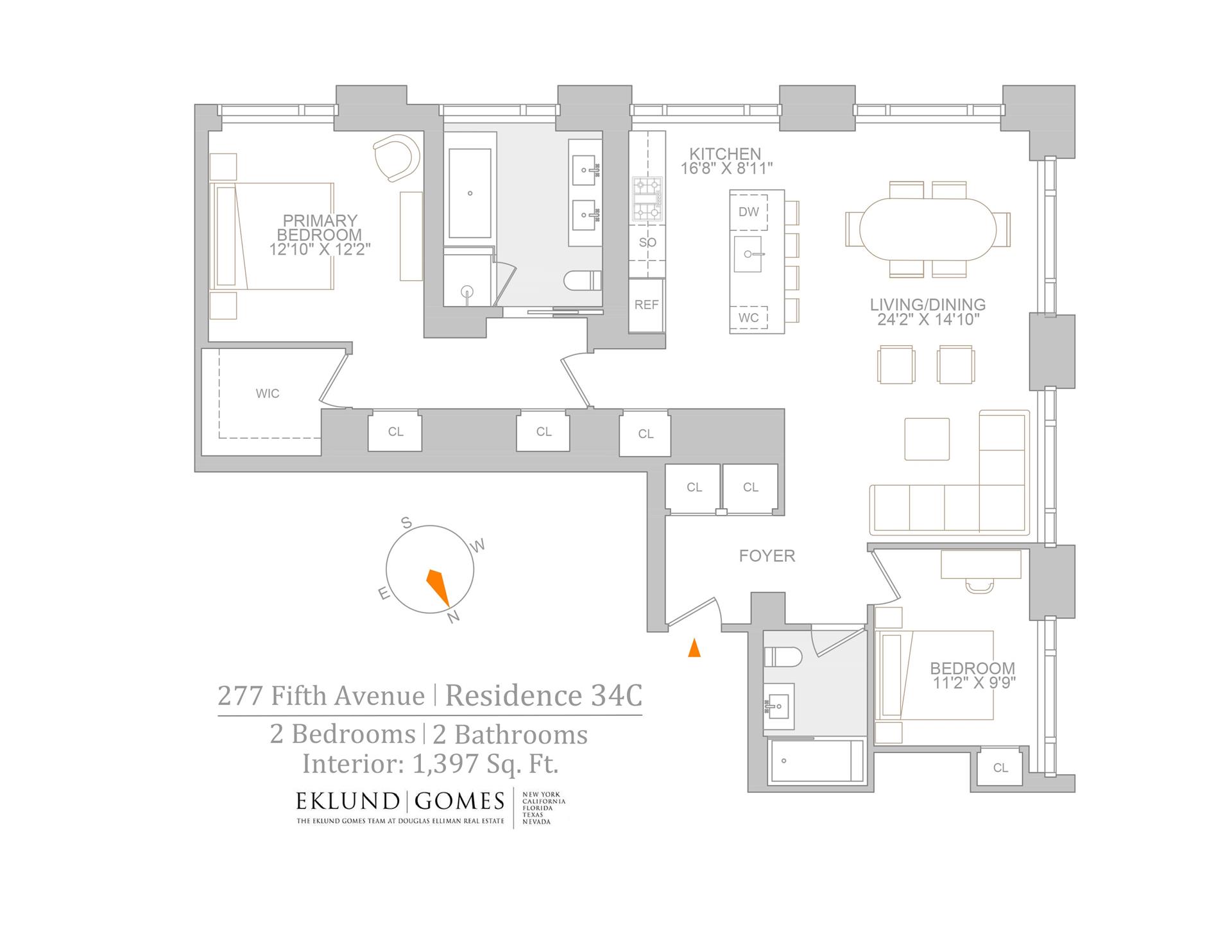 Floorplan for 277 5th Avenue, 34C