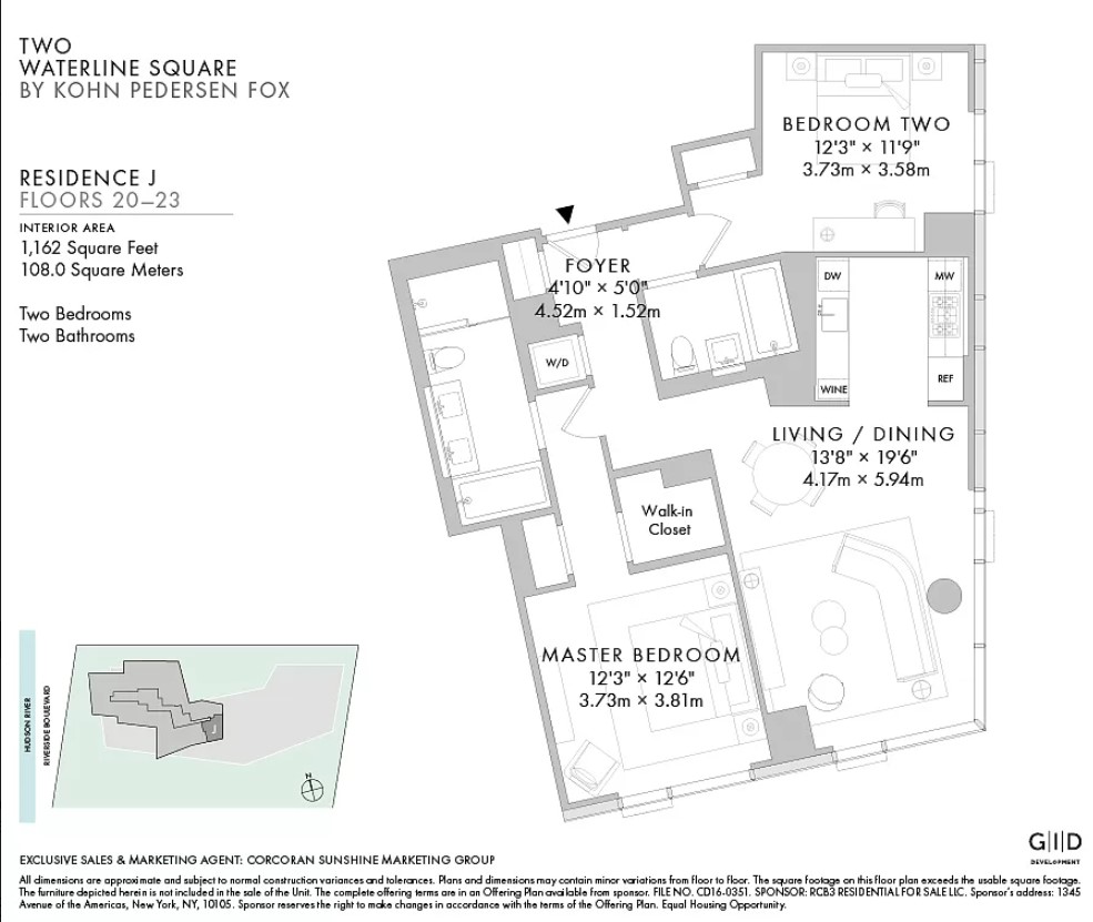 Floorplan for 30 Riverside Boulevard, 20J