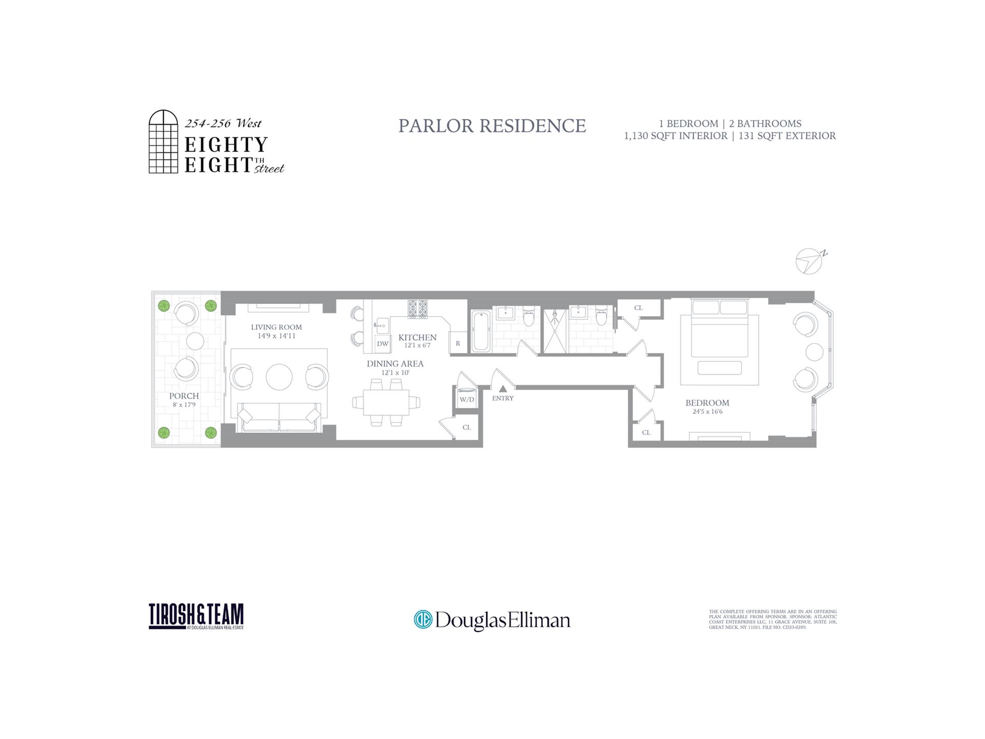 Floorplan for 256 West 88th Street, PARLOR