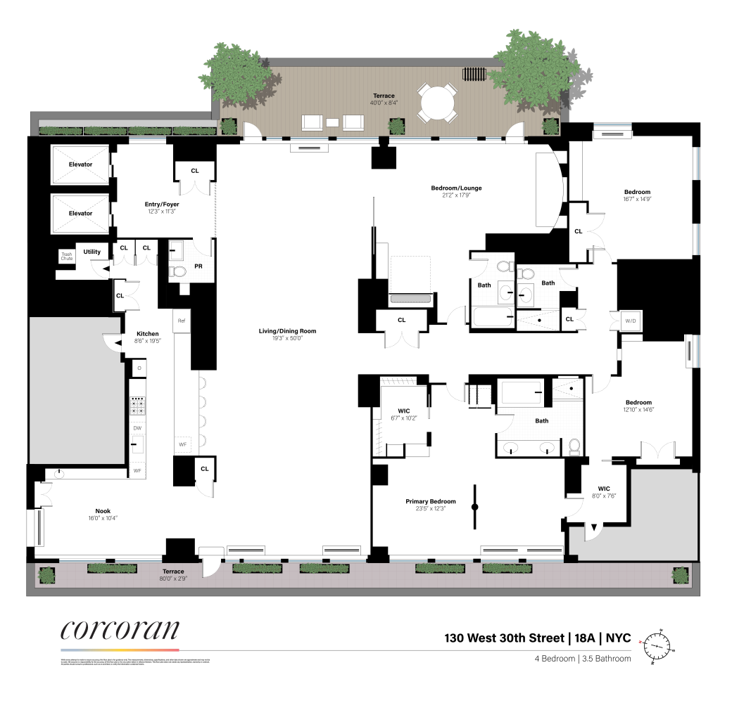 Floorplan for 130 West 30th Street, 18A