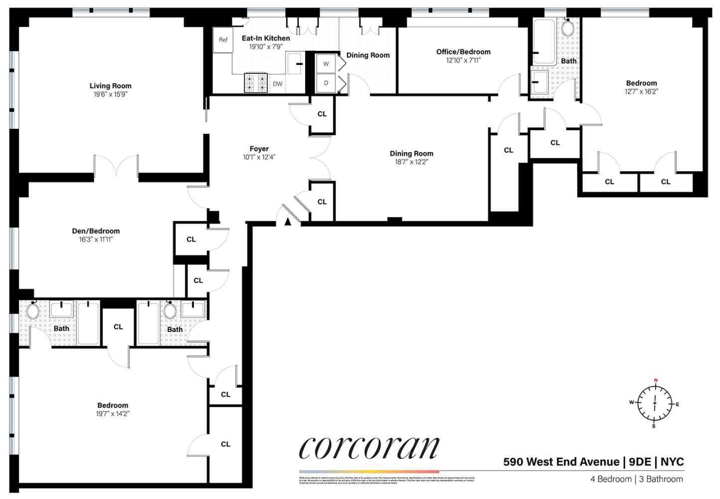 Floorplan for 590 West End Avenue, 9DE