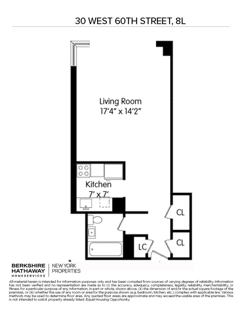 Floorplan for 30 West 60th Street, 8L